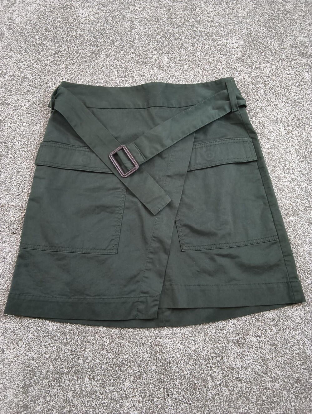 Banana Republic Green Cargo Faux Wrap Skirt Size 4 Utility Belted Pockets